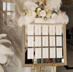 Аренда прокат декора: мольберты и зеркала, список рассадки гостей Алматы